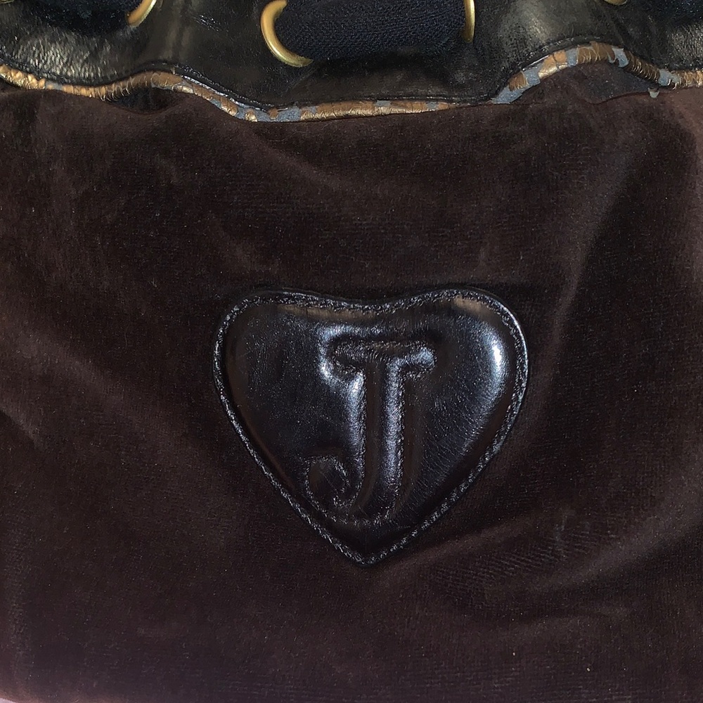 Y2K EXTREMELY RARE Vintage Juicy Couture Black & Brown Daydreamer w/embroidered🌹 - Picture 11 of 16